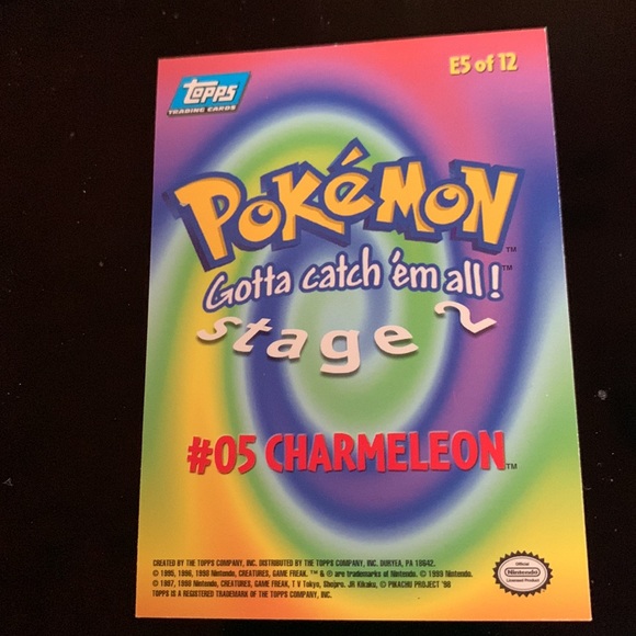 Charmeleon 05 Topps Pokémon The First Movie Trading card Hologram 1999 nintendo - Picture 3 of 4